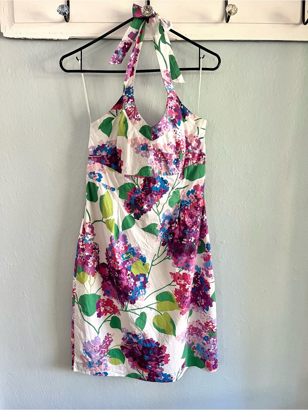 100% Cotton Lilac Floral Halter Summer Dress